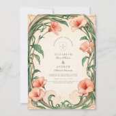 Invitation Mariage de fleur de corail (Devant)