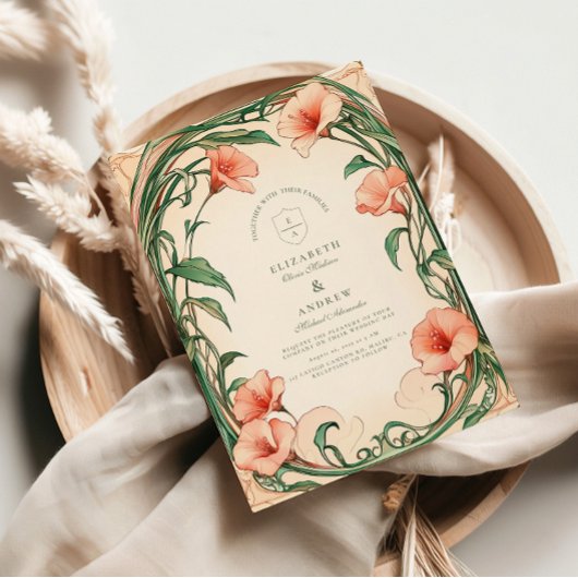 Invitation Mariage de fleur de corail