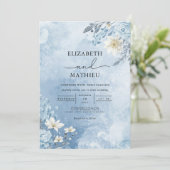 Invitation Mariage de fleur de givre bleu Icy (Debout devant)