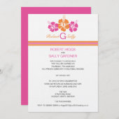 Invitation Mariage de fleur de ketmie de monogramme (Devant / Derrière)