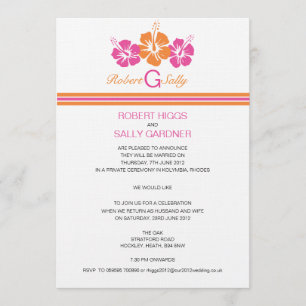 Invitation Mariage de fleur de ketmie de monogramme