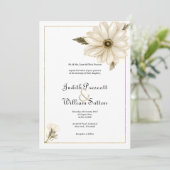 Invitation Mariage de fleur marguerite rustique de style vint (Debout devant)