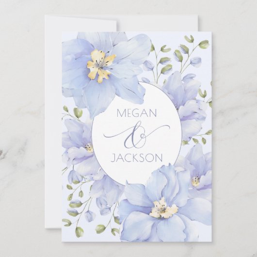 Invitation Mariage de fleur mauve (Devant)