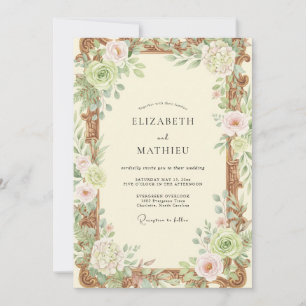 Invitation Mariage de Fleur Sauvage à la Crème de Cuivre