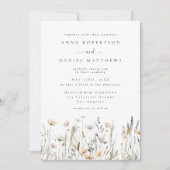 Invitation Mariage de Fleur Sauvage Bohème Douce (Devant)