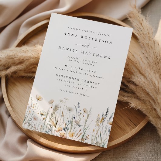 Invitation Mariage de Fleur Sauvage Bohème Douce