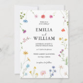 Invitation Mariage de Fleur sauvage botanique romantique (Devant)