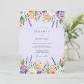 Invitation Mariage de Fleur Sauvage d'Améthyste Botanique (Debout devant)