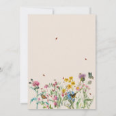 Invitation Mariage de Fleur sauvage d'aquarelle Jardin & Inse (Dos)