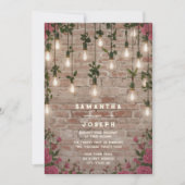 Invitation Mariage de Fleur sauvage d'aquarelle rustique (Devant)