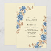 Invitation Mariage de Fleur Sauvage de Bleuet (Devant / Derrière)
