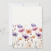 Invitation Mariage de Fleur sauvage de Boho blanc ivoire neut (Dos)