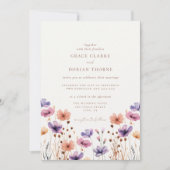 Invitation Mariage de Fleur sauvage de Boho blanc ivoire neut (Devant)