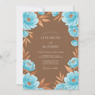 Invitation Mariage de Fleur Sauvage de Ciel de Cuivre