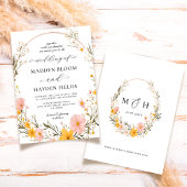Invitation Mariage de Fleur sauvage de fleurs de Boho neutres
