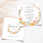 Invitation Mariage de Fleur sauvage de fleurs de Boho neutres