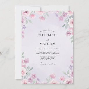 Invitation Mariage de Fleur Sauvage de Sauge Lilas