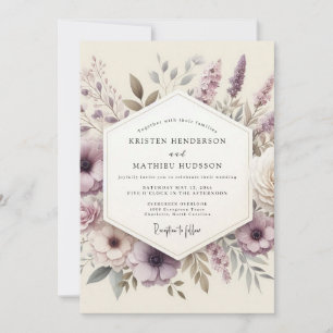 Invitation Mariage de Fleur Sauvage Éthérée de Lavande
