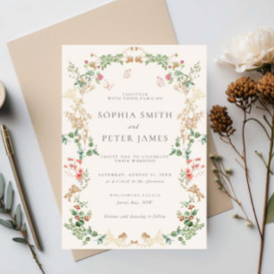 Invitation Mariage de Fleur Sauvage Floral Rustique