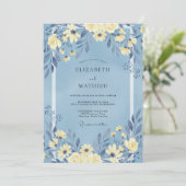 Invitation Mariage de Fleur Sauvage Jaune Bleuet (Debout devant)