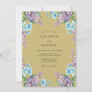 Invitation Mariage de Fleur Sauvage Lilas Moutarde