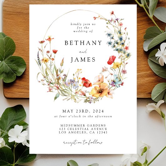 Invitation Mariage de Fleur sauvage lunatique