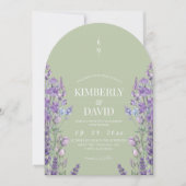 Invitation Mariage de Fleur Sauvage Sage (Devant)