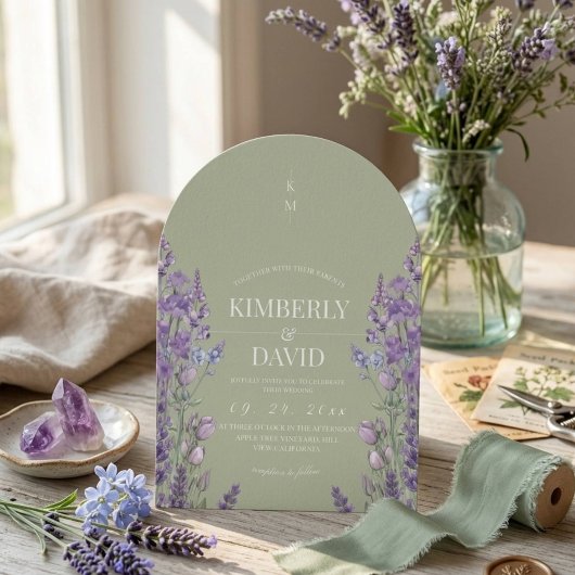 Invitation Mariage de Fleur Sauvage Sage