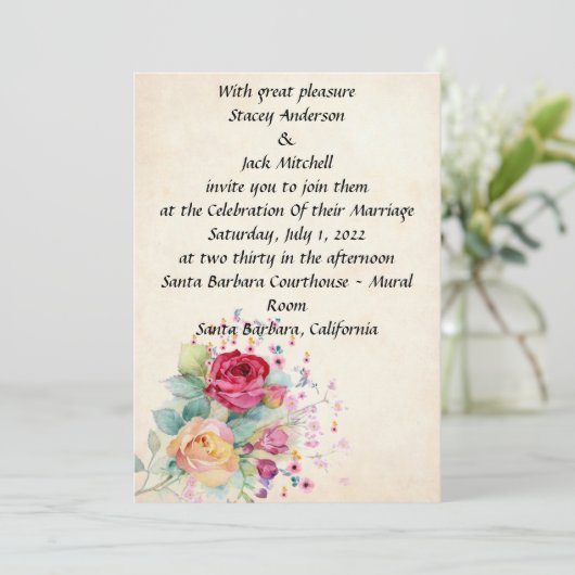 Invitation Mariage de fleurs (Debout devant)