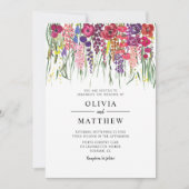 Invitation Mariage de fleurs acryliques Boho (Devant)