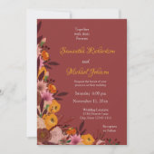 Invitation Mariage de fleurs automne (Devant)