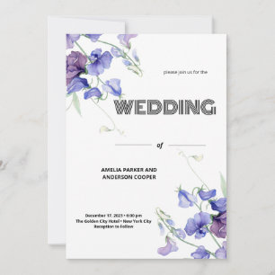 Invitation Mariage de fleurs blanches de charme