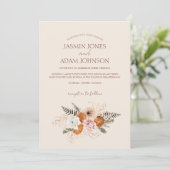 Invitation Mariage De Fleurs Blanches De Fleurs Blanches À Pa (Debout devant)