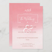 Invitation Mariage de fleurs blanches rose (Devant / Derrière)