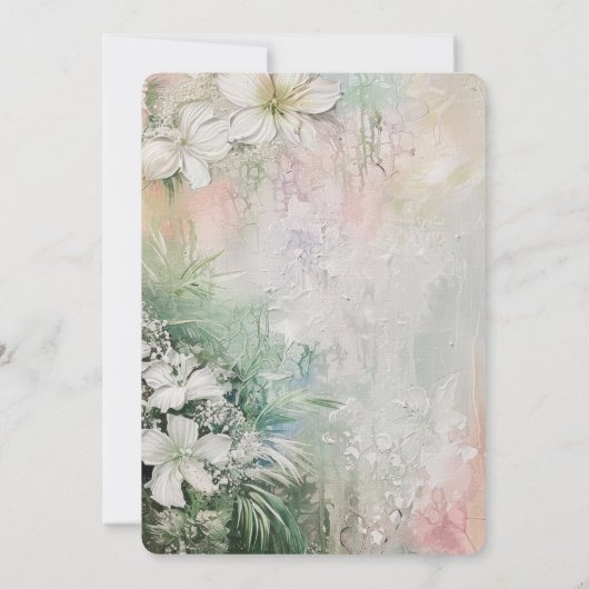 Invitation Mariage de fleurs blanches tropicales (Dos)