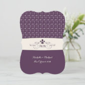 Invitation Mariage de fleurs blanches violettes de Lis (Debout devant)