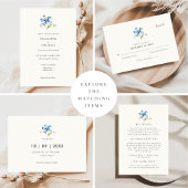 Invitation Mariage de fleurs bleu aquarelle