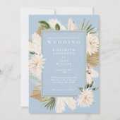 Invitation Mariage de fleurs bleu ciel (Devant)