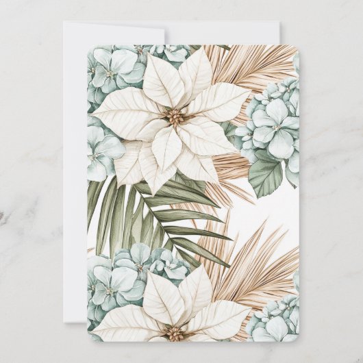 Invitation Mariage de fleurs bleu tropical (Dos)