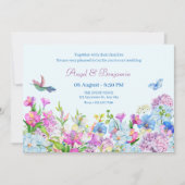 Invitation Mariage de fleurs bleu violet (Devant)