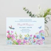 Invitation Mariage de fleurs bleu violet (Debout devant)