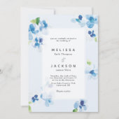 Invitation Mariage de fleurs bleues et délicates (Devant)