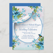 Invitation Mariage de fleurs Blue Forget-me-not (Devant / Derrière)
