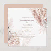 Invitation mariage de fleurs boho (Devant / Derrière)