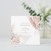 Invitation mariage de fleurs boho (Debout devant)
