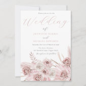Invitation Mariage de fleurs Boho Blush Boho Dusty Rose (Devant)