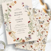 Invitation Mariage de fleurs boho rustiques
