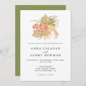 Invitation Mariage de fleurs botaniques rustiques (Devant / Derrière)