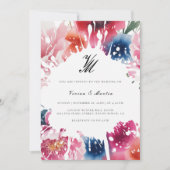 Invitation Mariage de fleurs brillantes (Devant)