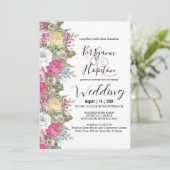 Invitation Mariage de fleurs colorées (Debout devant)